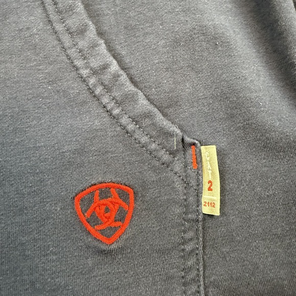 Ariat FR Hoodie Mens Large Navy Blue Flame Resistant Full Zip CAT 2 Workwear - Picture 4 of 12